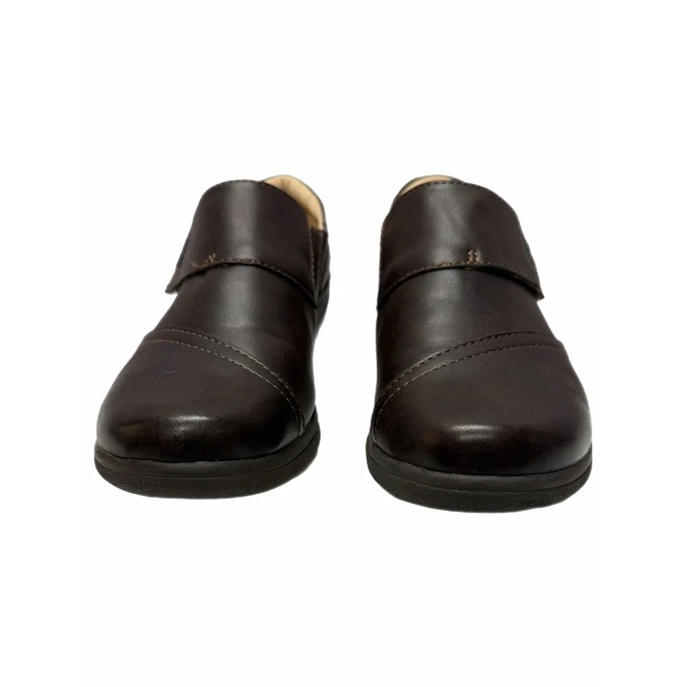 Kim Rogers Womens Ultra Comfort Dark Brown Leather Slip On Loafers Size 8.5M